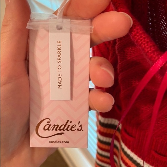 *NWT* Candie’s Red Crochet Woven Mini Dress - Picture 7 of 12